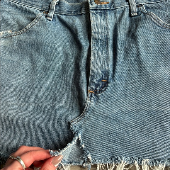 Vintage Rustler Denim Frayed Hem Mini Skirt - Picture 5 of 5